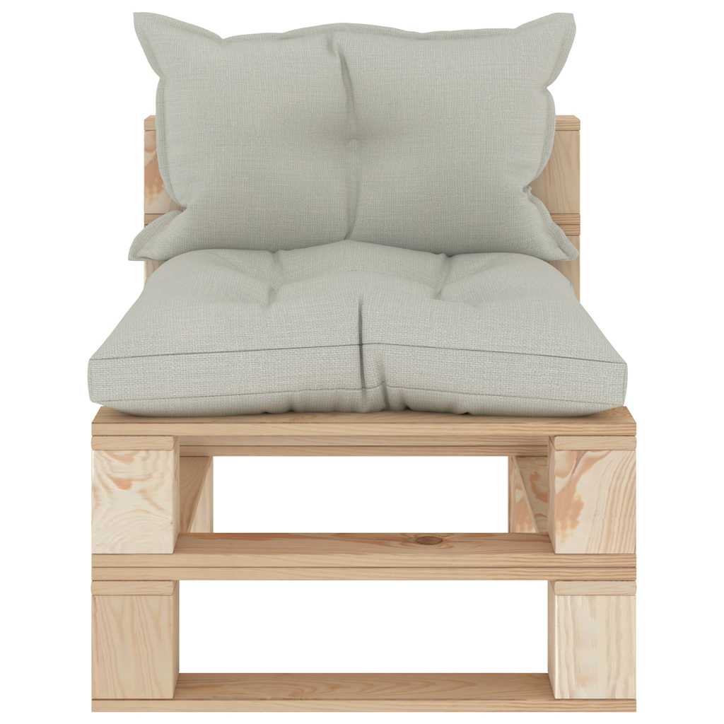 Set Divani da Giardino Pallet 4 pz con Cuscini Beige in Legno