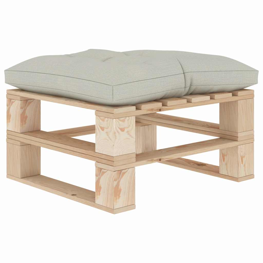 Set Divani da Giardino Pallet 4 pz con Cuscini Beige in Legno