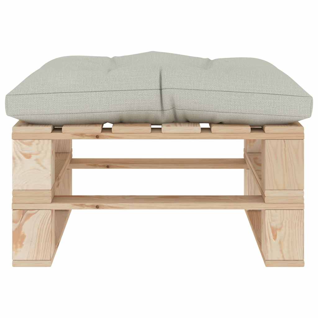 Set Divani da Giardino Pallet 4 pz con Cuscini Beige in Legno