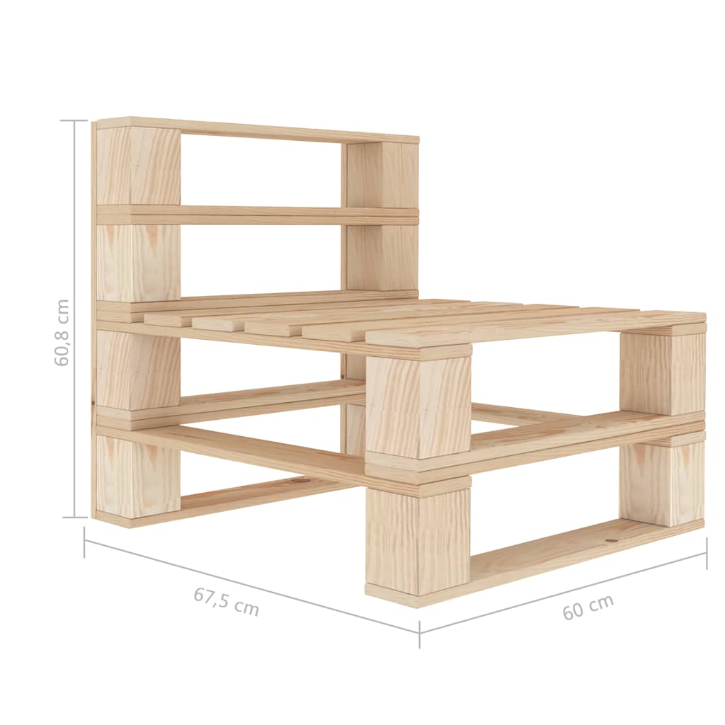 Divano da Giardino in Pallet 4 Posti con Cuscini Crema in Legno