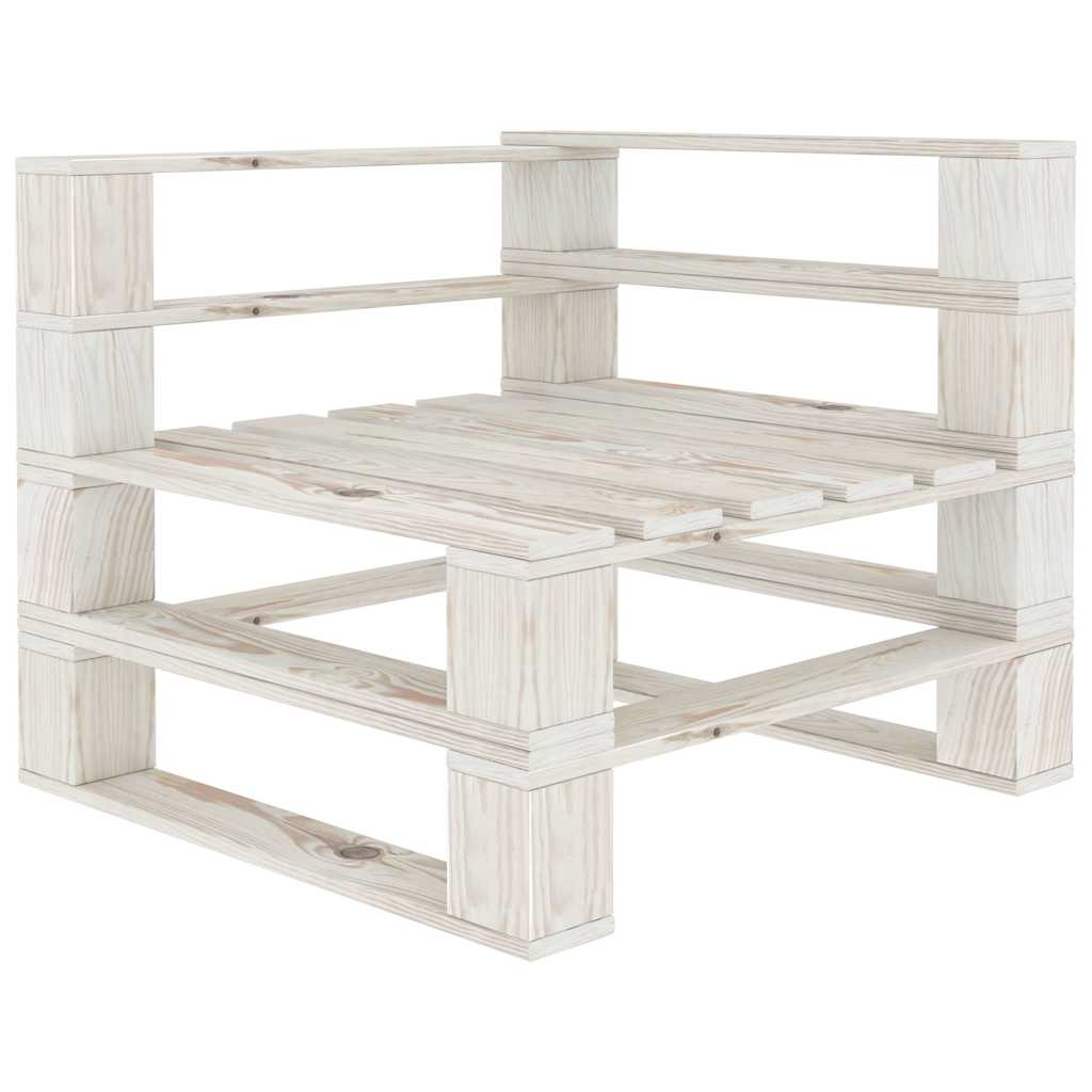 Divano da Giardino Pallet 4 Posti con Cuscini Neri in Legno