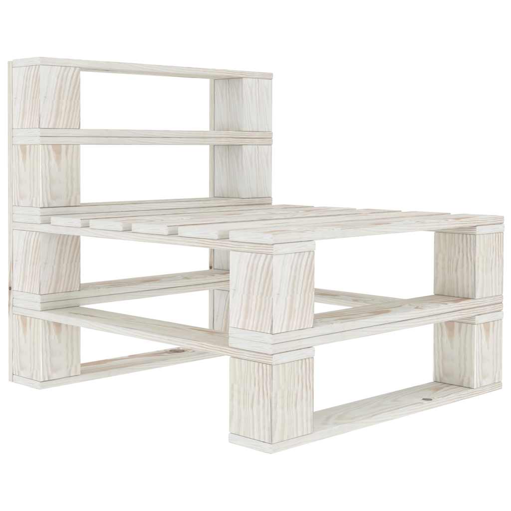 Divano da Giardino Pallet 4 Posti con Cuscini Crema in Legno