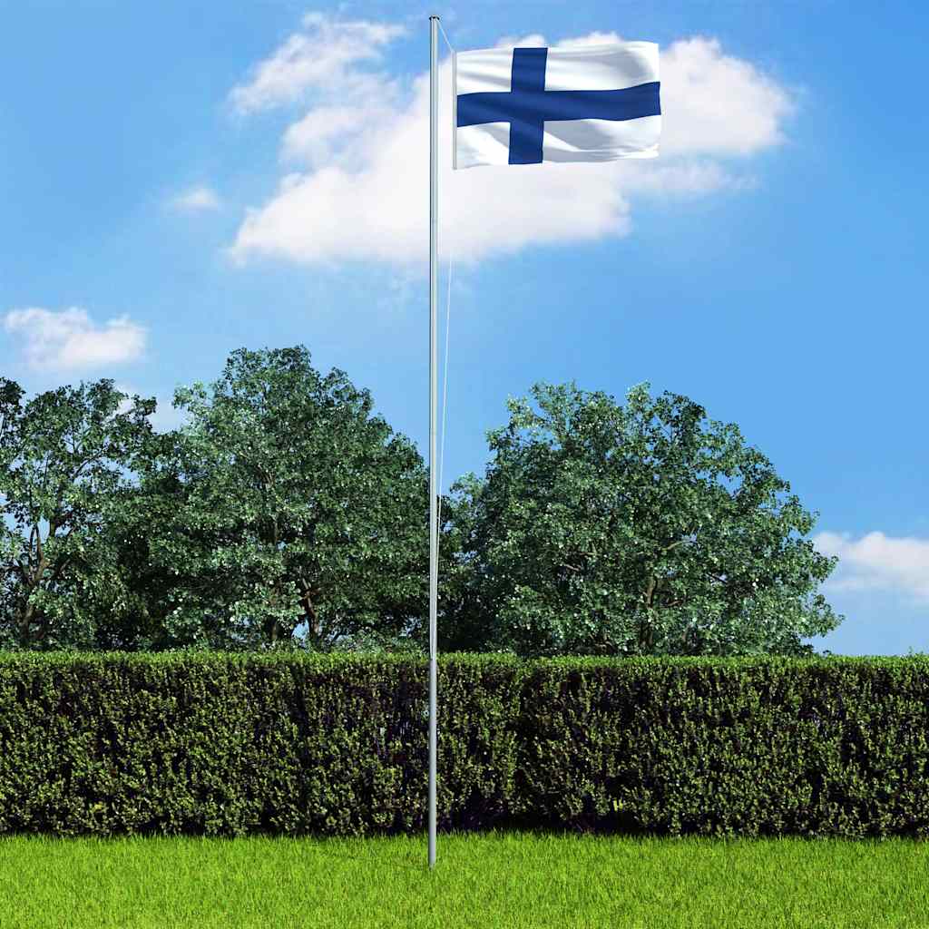 Bandiera della Finlandia con Pennone in Alluminio 6,2 m