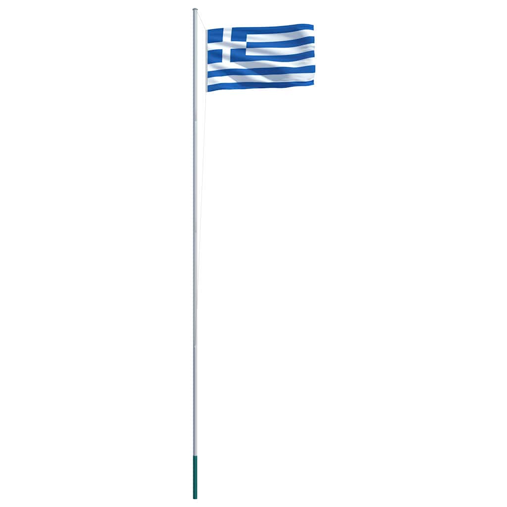Bandiera della Grecia con Pennone in Alluminio 6,2 m