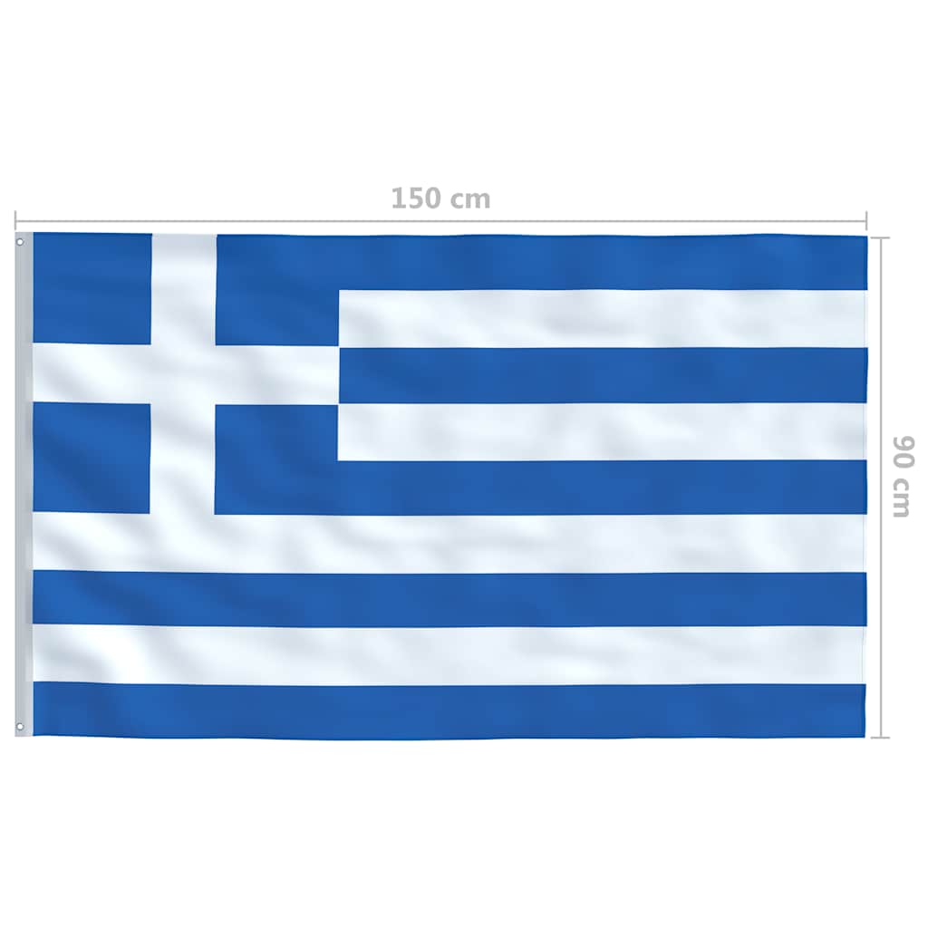 Bandiera della Grecia con Pennone in Alluminio 6,2 m