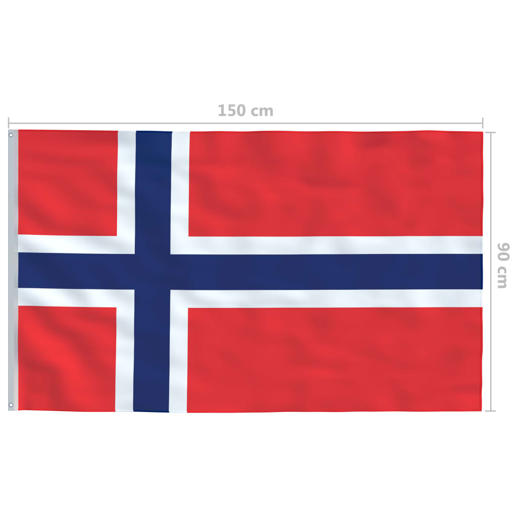 Bandiera della Norvegia con Pennone in Alluminio 6,2 m