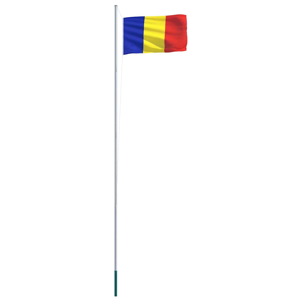 Bandiera della Romania con Pennone in Alluminio 6,2 m