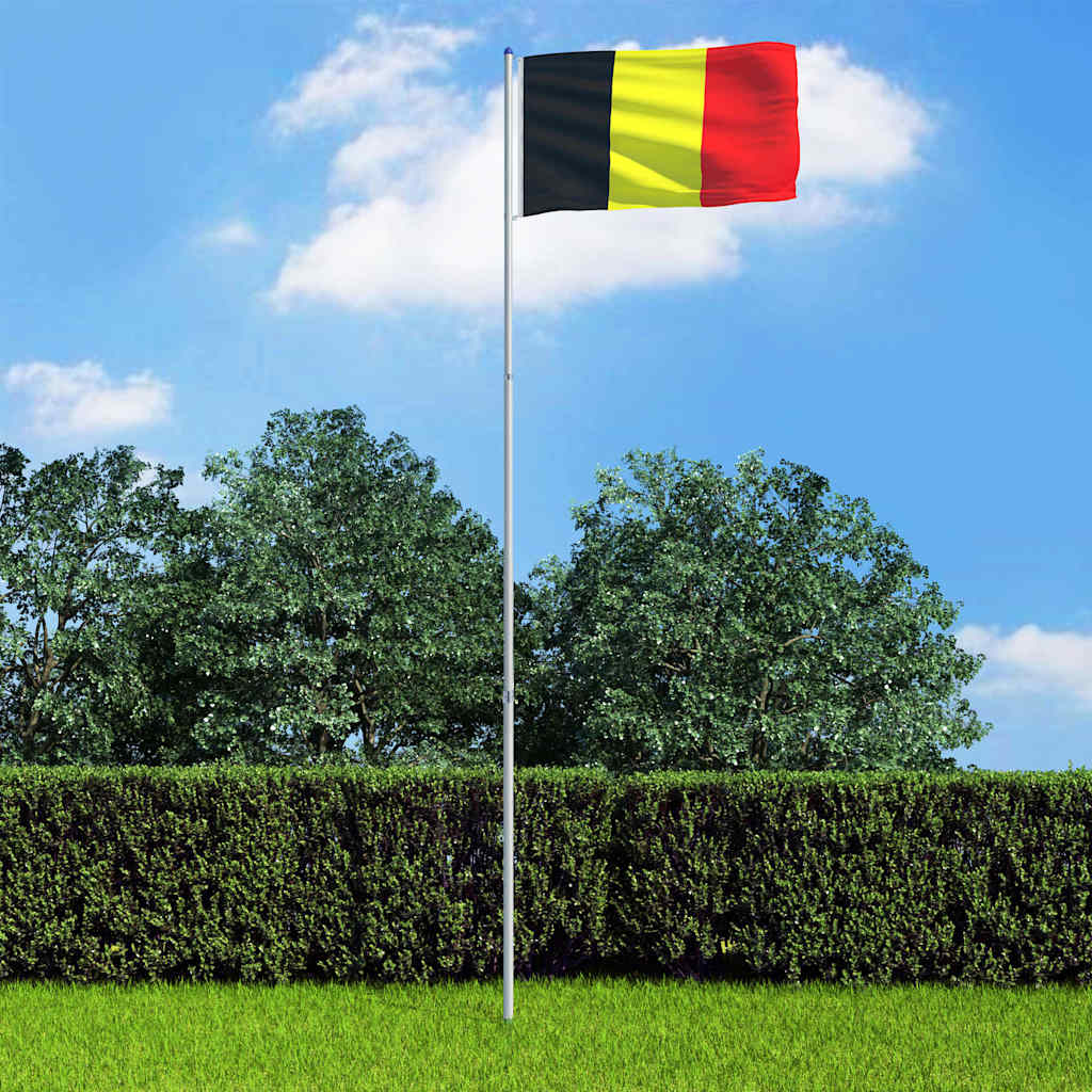 Bandiera del Belgio con Pennone in Alluminio 6 m