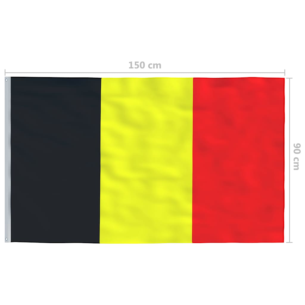 Bandiera del Belgio con Pennone in Alluminio 6 m