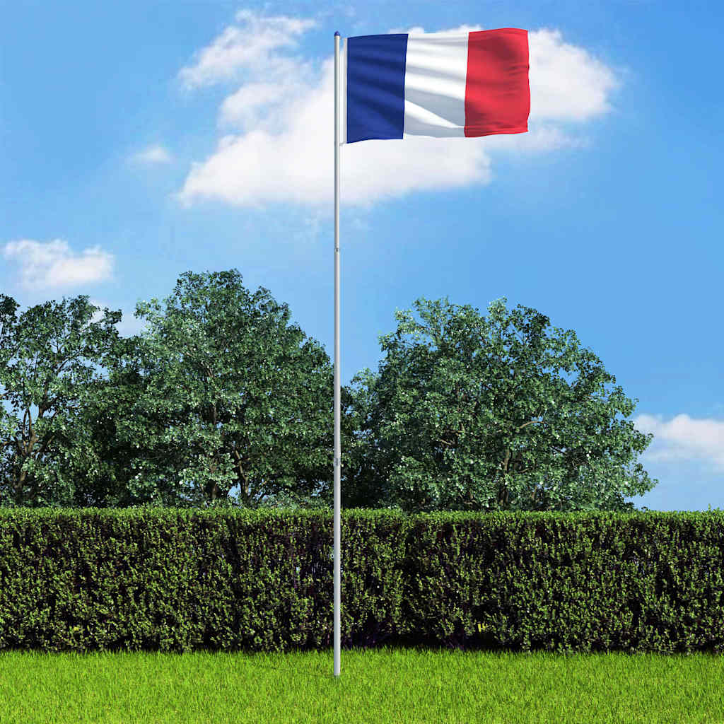 Bandiera della Francia con Pennone in Alluminio 6 m