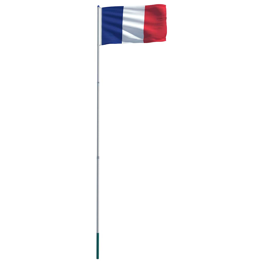 Bandiera della Francia con Pennone in Alluminio 6 m