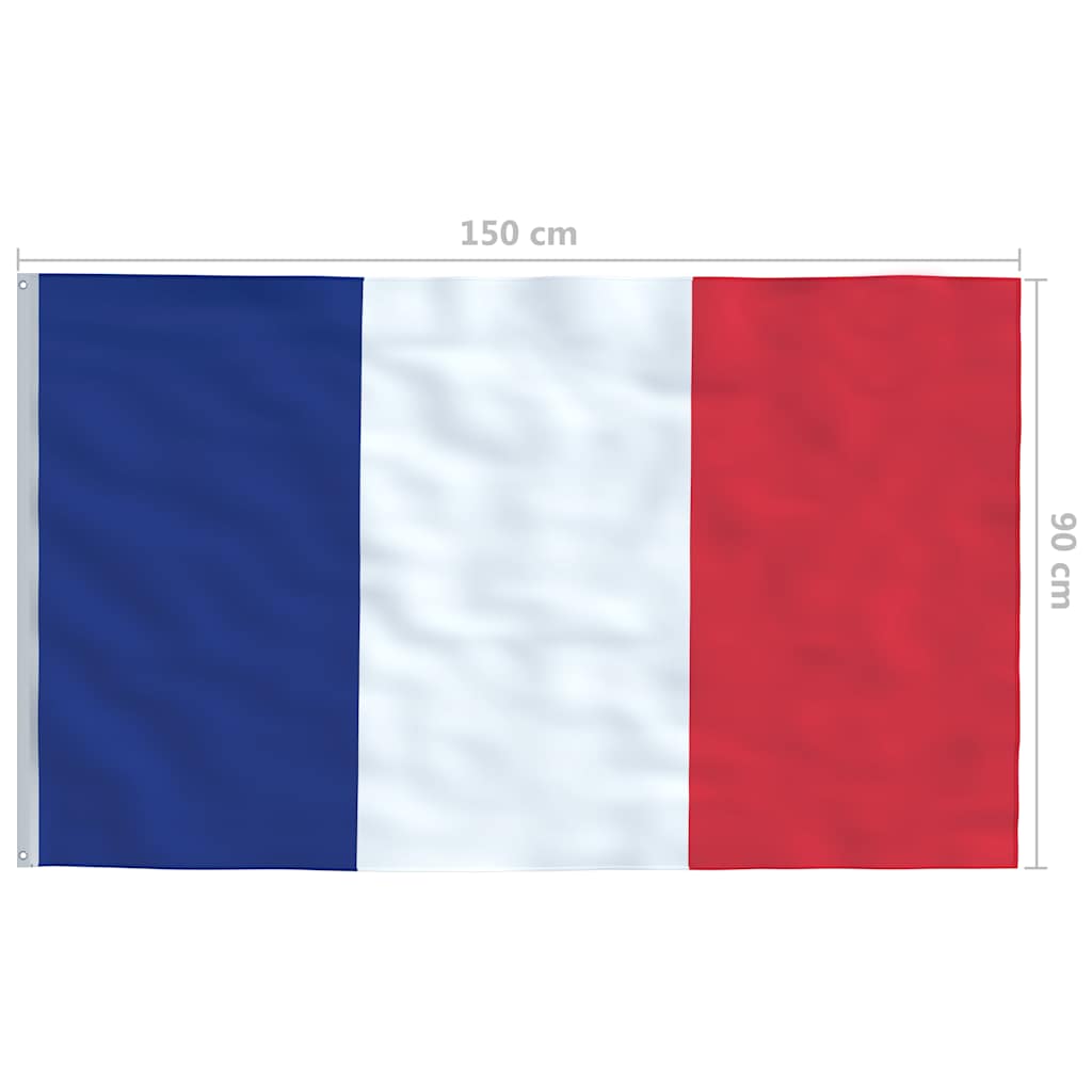 Bandiera della Francia con Pennone in Alluminio 6 m
