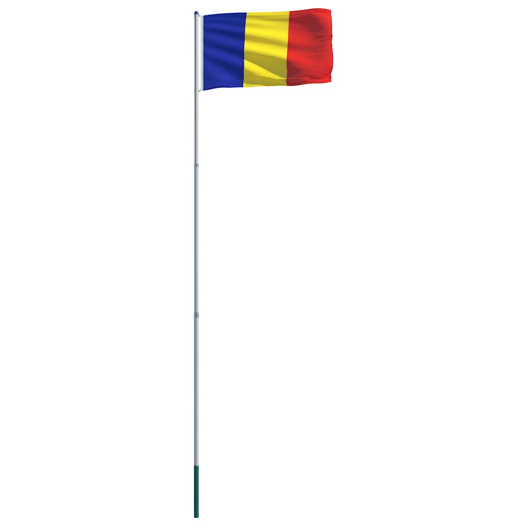 Bandiera della Romania con Pennone in Alluminio 6 m