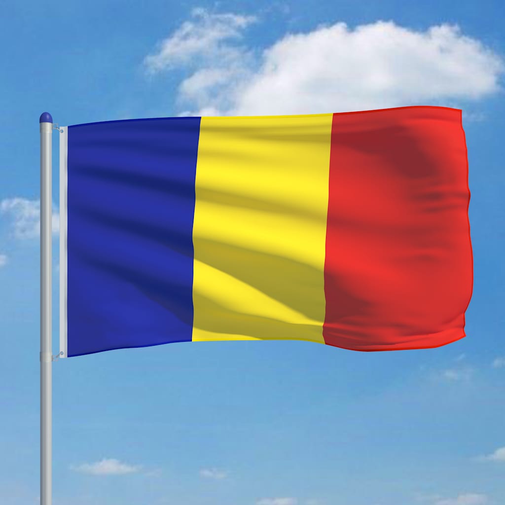 Bandiera della Romania con Pennone in Alluminio 6 m