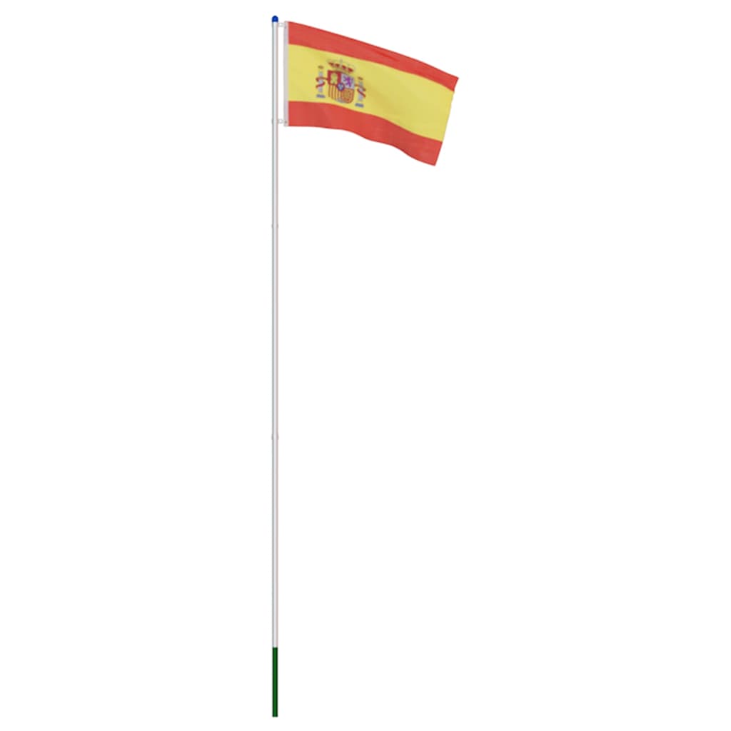 Bandiera della Spagna con Pennone in Alluminio 6 m