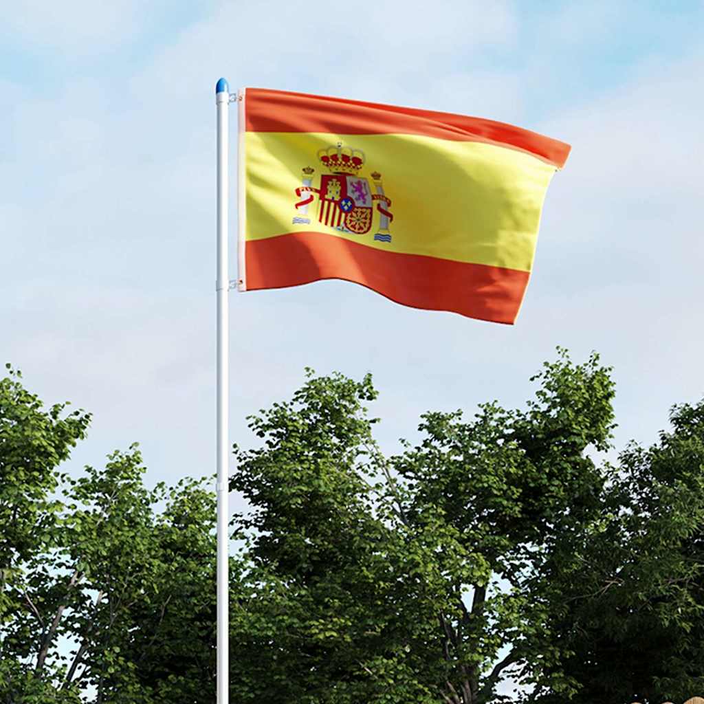 Bandiera della Spagna con Pennone in Alluminio 6 m