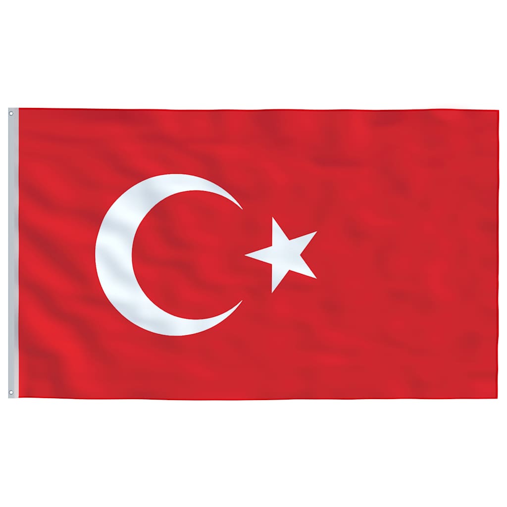 Bandiera della Turchia con Pennone in Alluminio 6 m