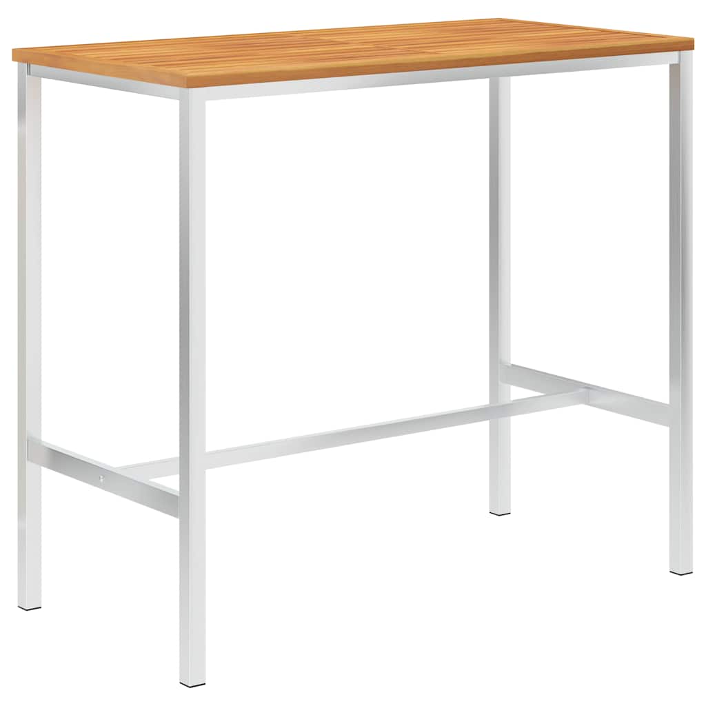 Set da Pranzo da Giardino 5 pz Massello di Acacia Acciaio Inox