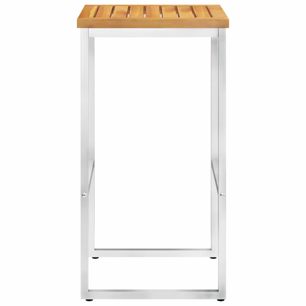 Set da Pranzo da Giardino 5 pz Massello di Acacia Acciaio Inox
