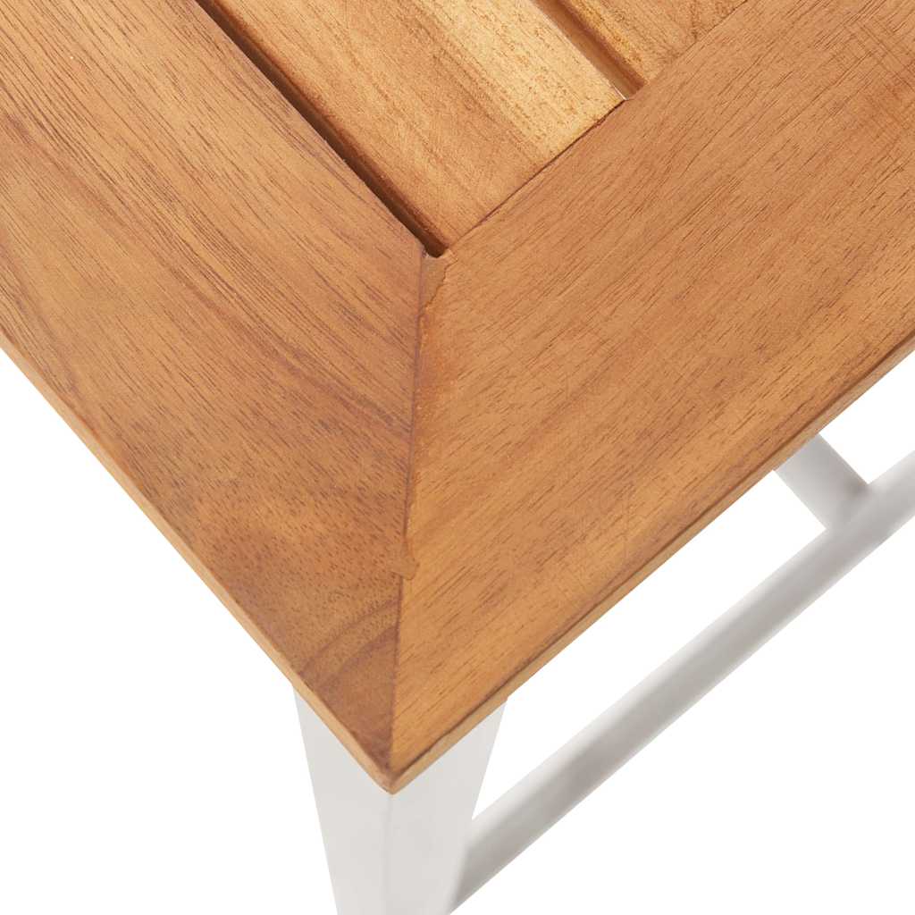 Set da Pranzo da Giardino 5 pz Massello di Acacia Acciaio Inox