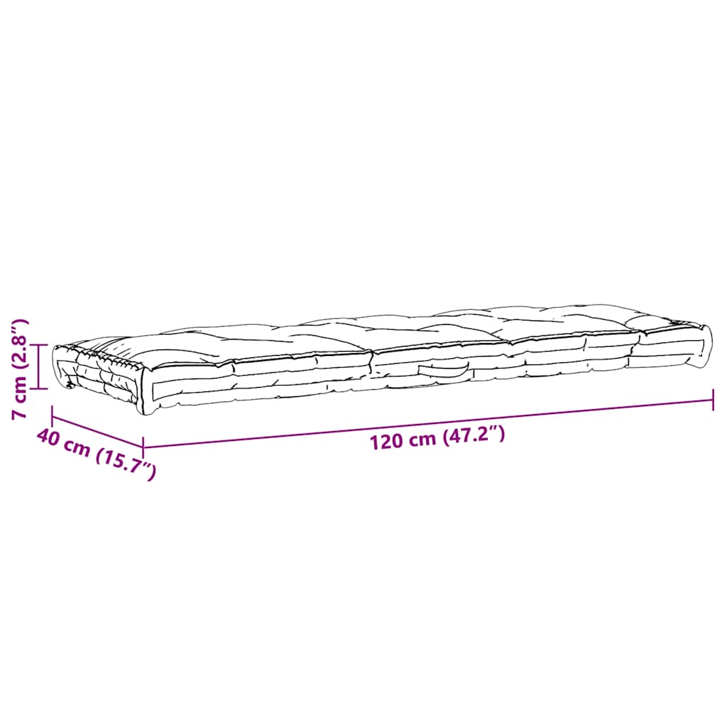 Cuscini per Pallet e Pavimento 2 pz in Cotone Antracite