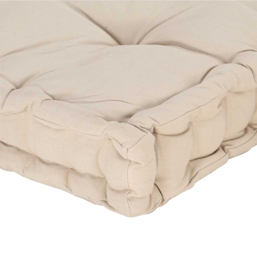 Cuscini per Pallet e Pavimento 2 pz in Cotone Beige