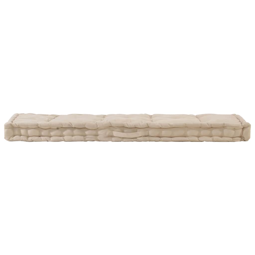 Cuscini per Pallet e Pavimento 2 pz in Cotone Beige