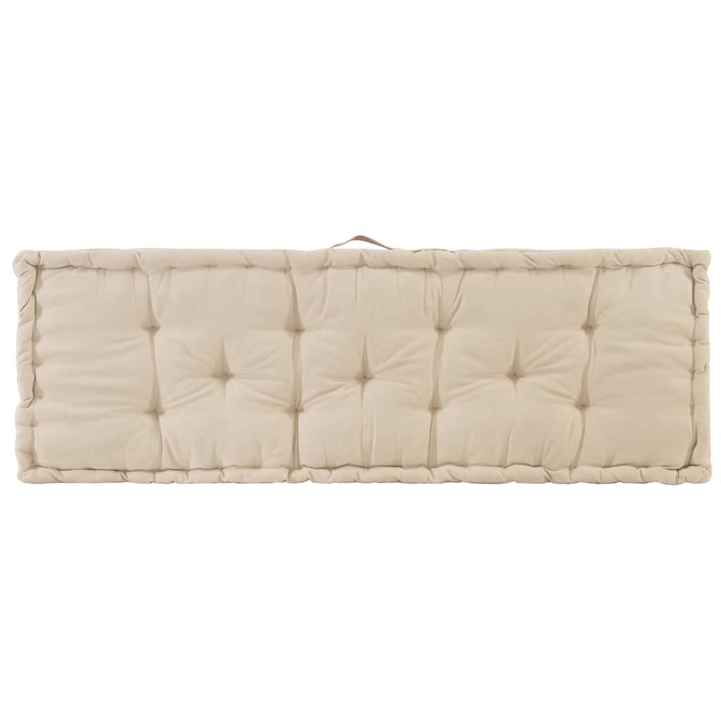 Cuscini per Pallet e Pavimento 2 pz in Cotone Beige