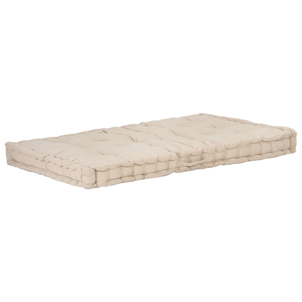 Cuscini per Pallet e Pavimento 2 pz in Cotone Beige