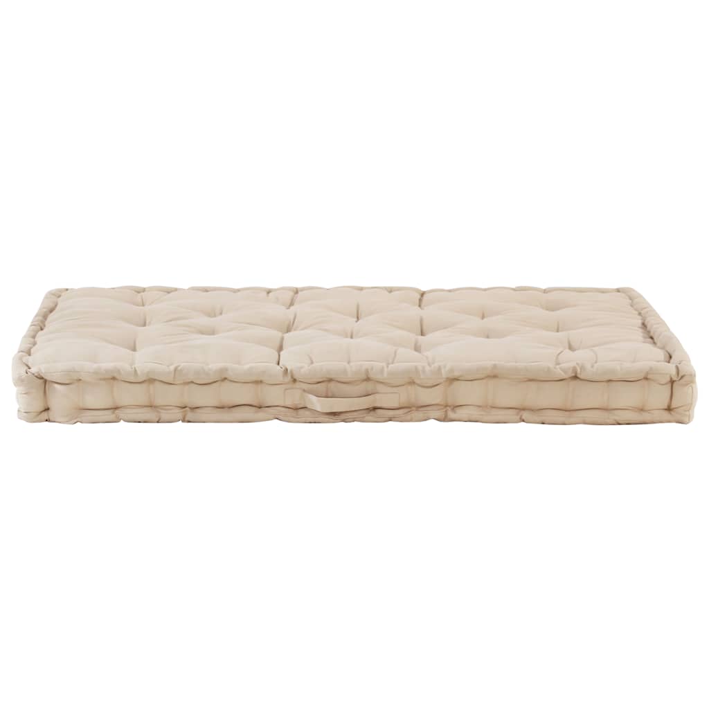 Cuscini per Pallet e Pavimento 2 pz in Cotone Beige