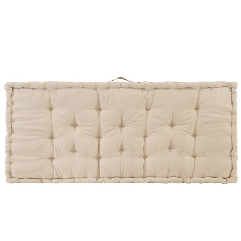 Cuscini per Pallet e Pavimento 2 pz in Cotone Beige