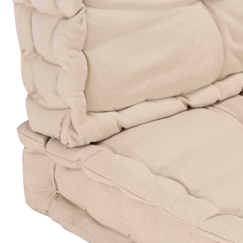 Cuscini per Pallet e Pavimento 2 pz in Cotone Beige