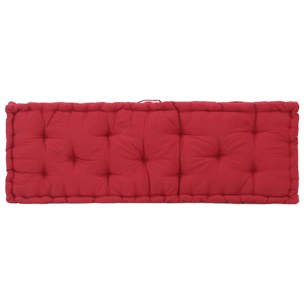 Cuscini per Pallet e Pavimento 2 pz in Cotone Rosso Bordò