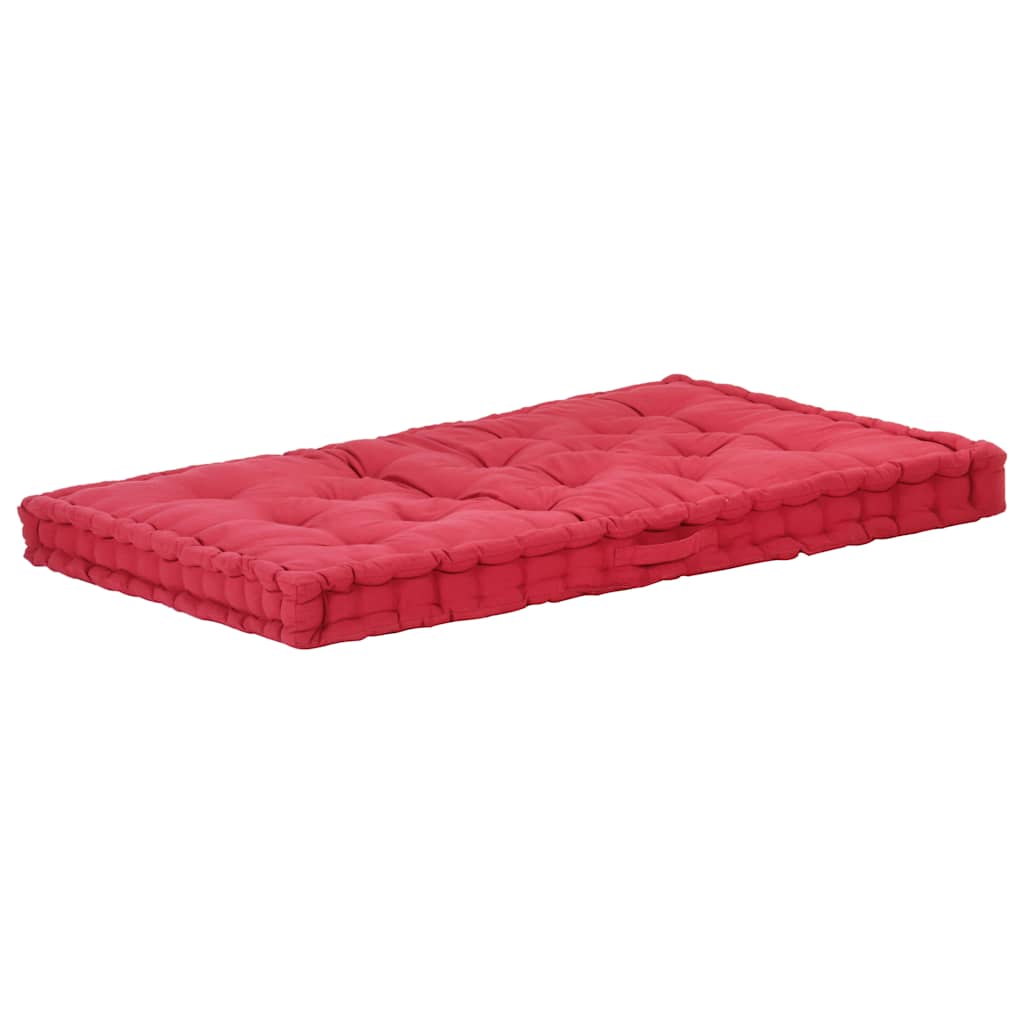 Cuscini per Pallet e Pavimento 2 pz in Cotone Rosso Bordò