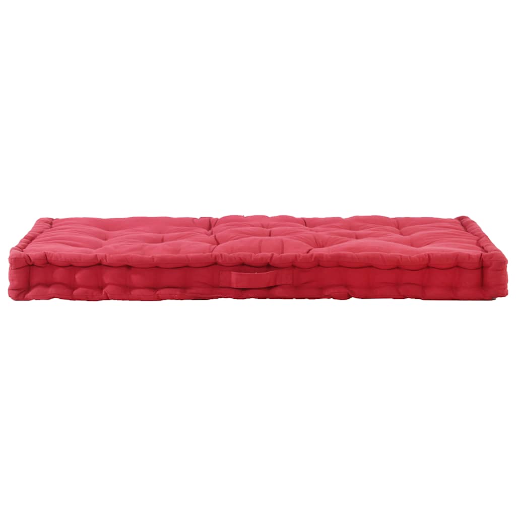 Cuscini per Pallet e Pavimento 2 pz in Cotone Rosso Bordò