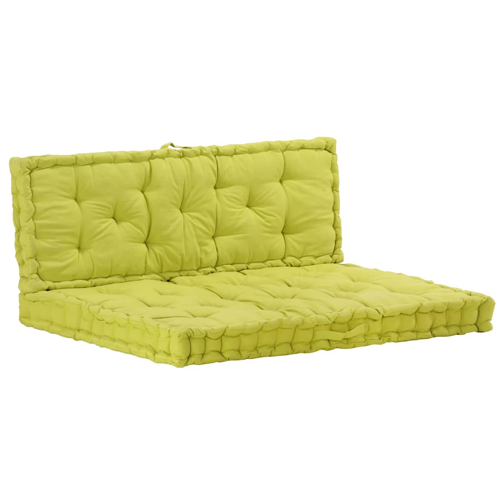 Cuscini per Pallet e Pavimento 2 pz in Cotone Verde
