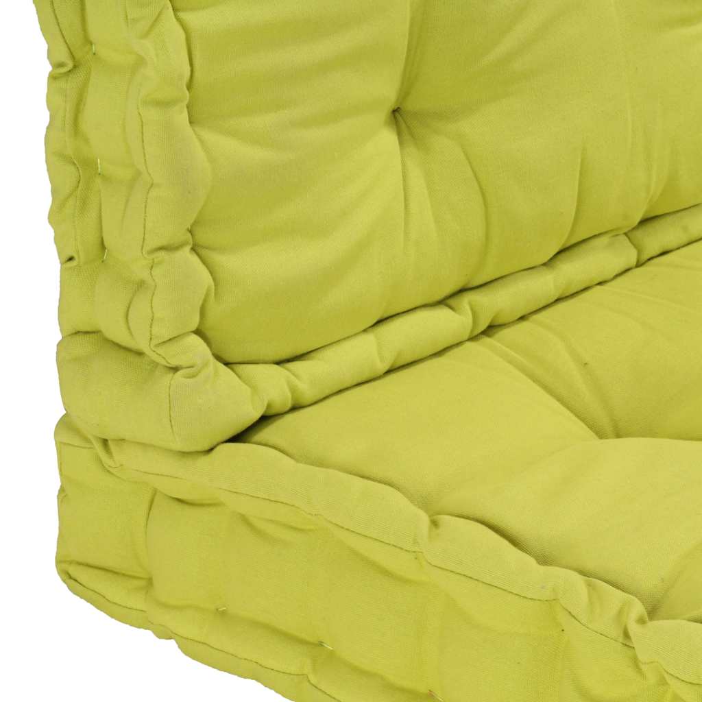 Cuscini per Pallet e Pavimento 2 pz in Cotone Verde