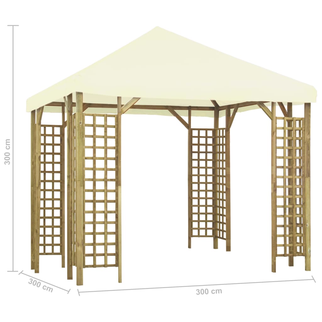 Gazebo 3x3 m Bianco Crema