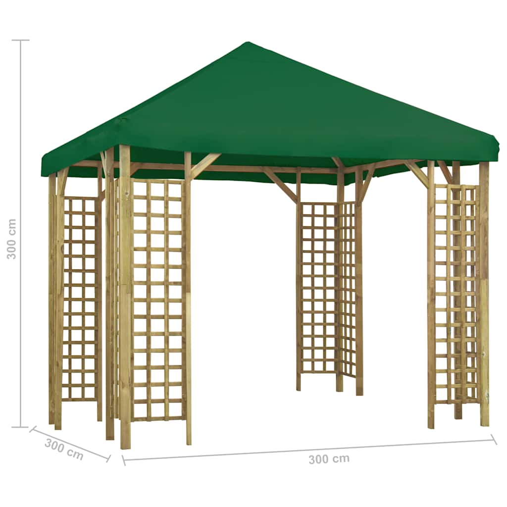 Gazebo 3x3 m Verde