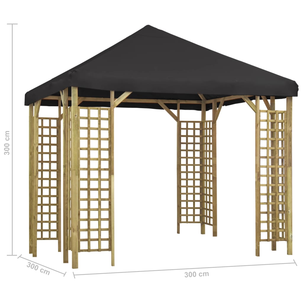 Gazebo 3x3 m Antracite