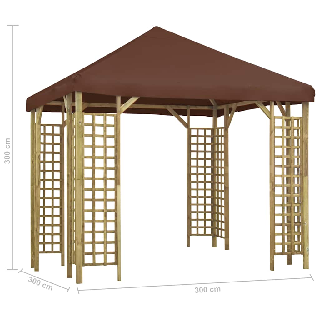 Gazebo 3x3 m Marrone