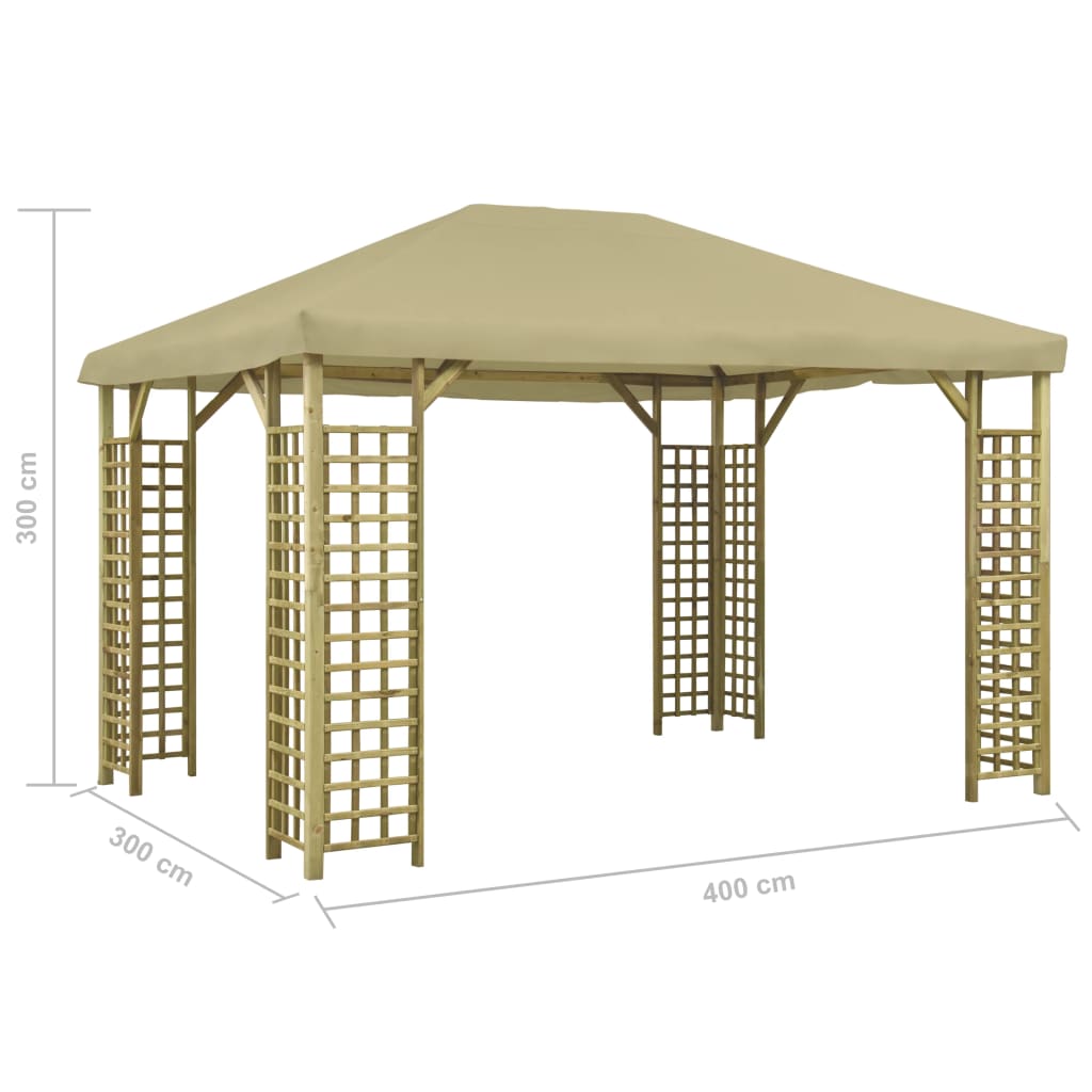Gazebo 4x3 m Beige