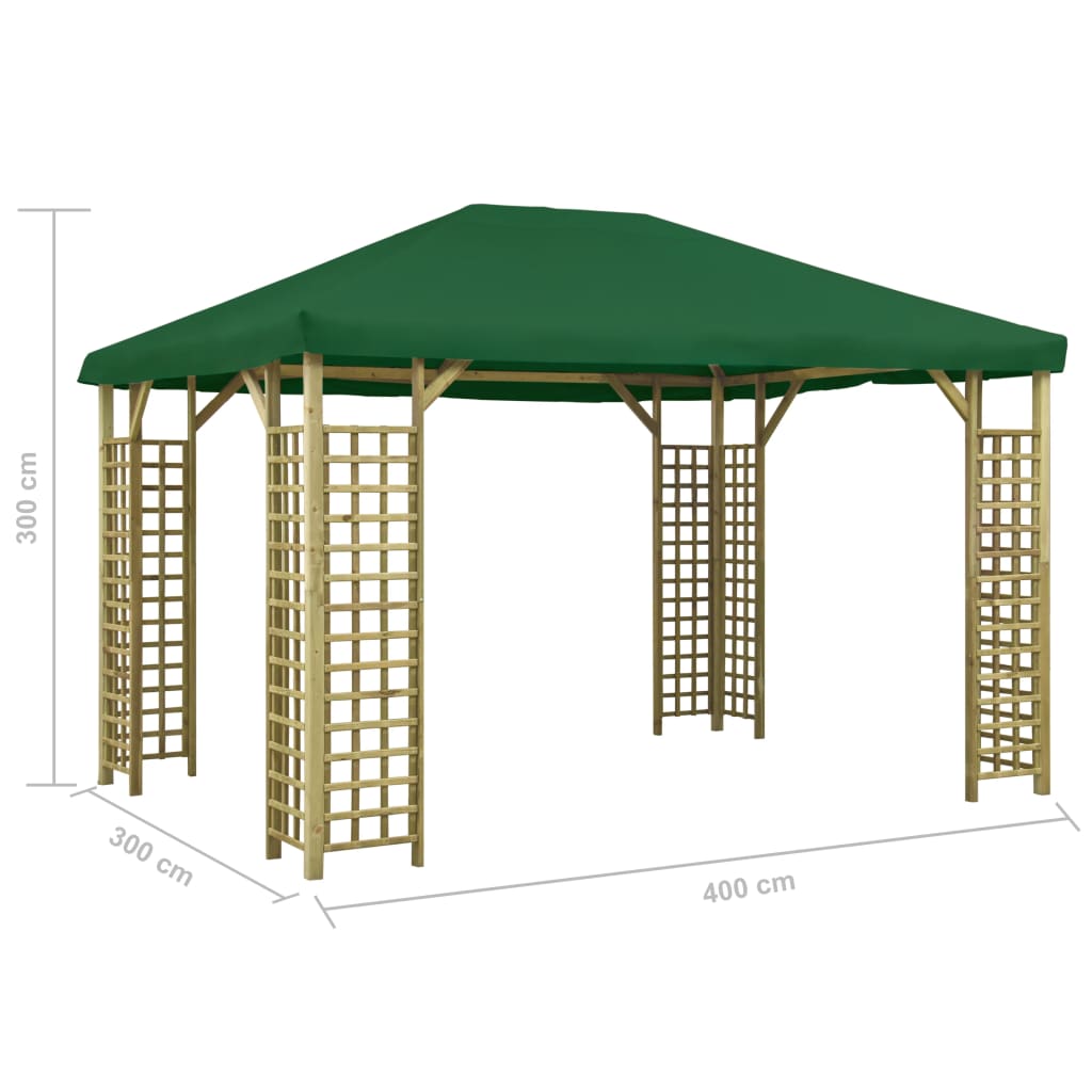 Gazebo 4x3 m Verde