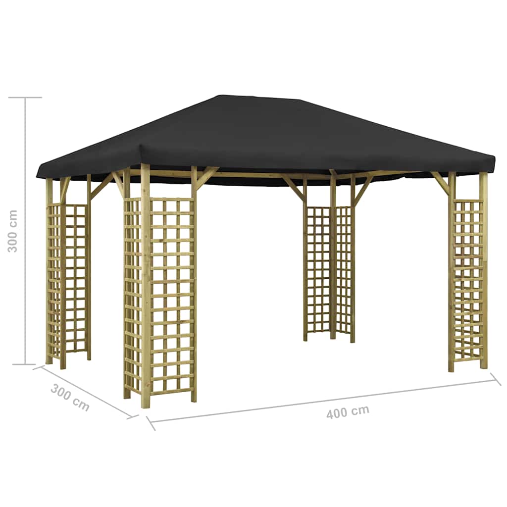 Gazebo 4x3 m Antracite