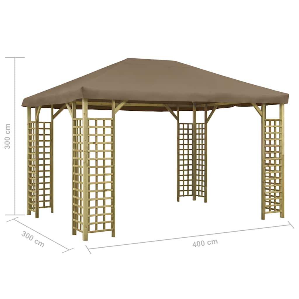 Gazebo 4x3 m Grigio Talpa