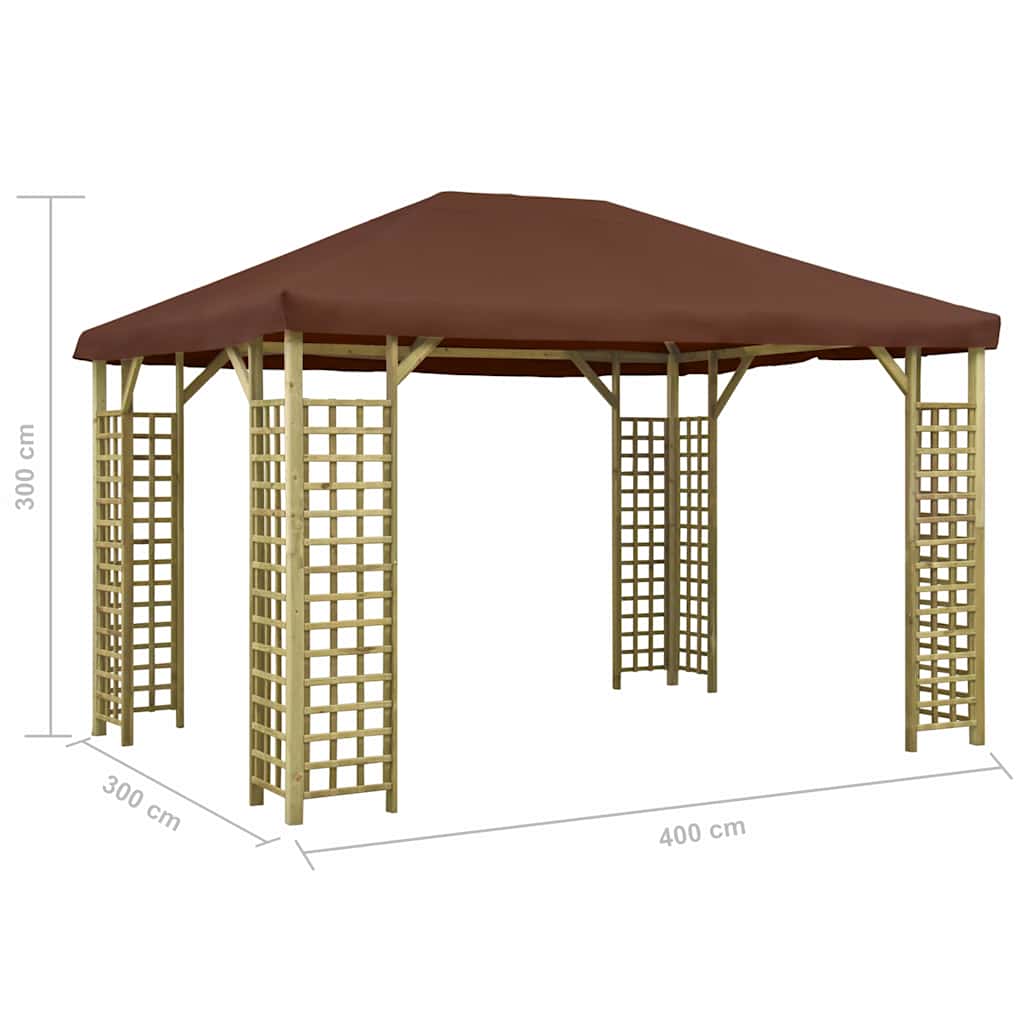 Gazebo 4x3 m Marrone
