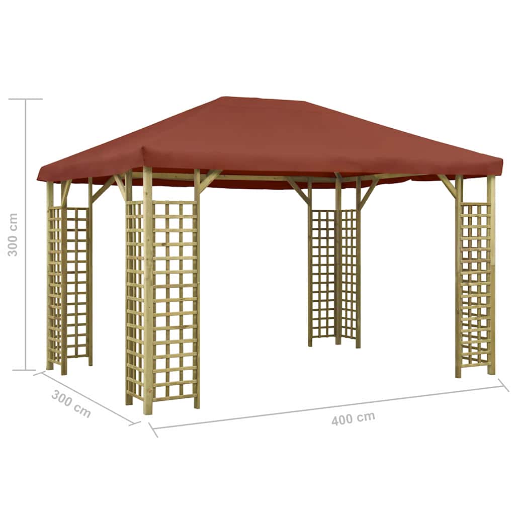 Gazebo 4x3 m Terracotta