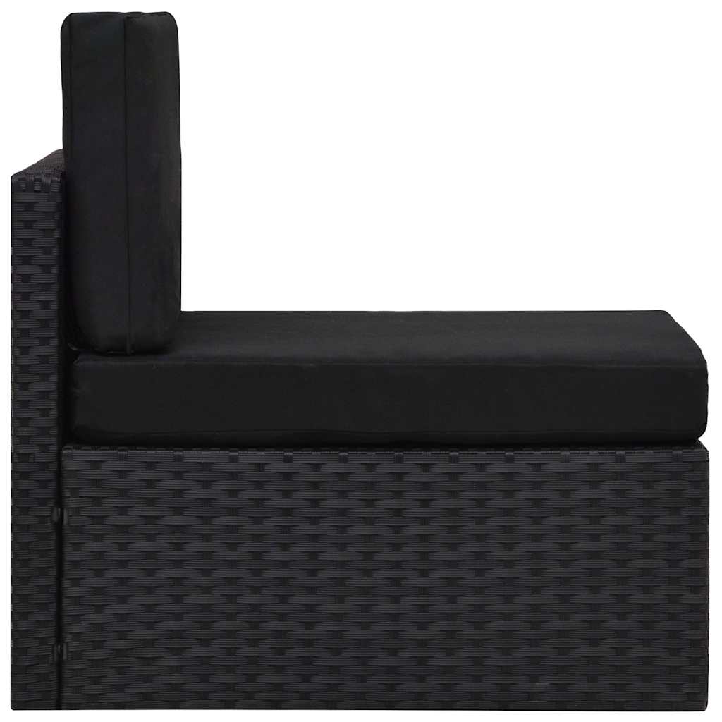Set Divani da Giardino 6 pz in Polyrattan Nero