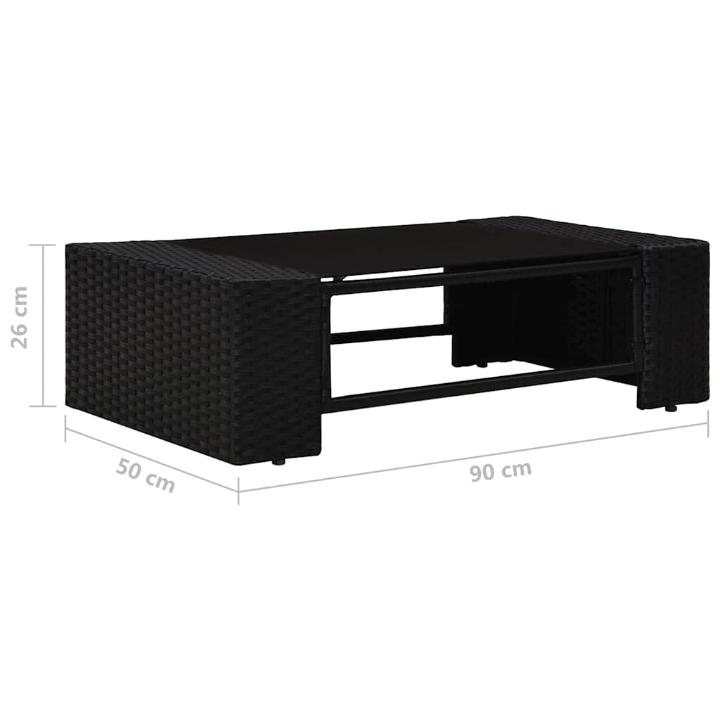 Set Divani da Giardino 6 pz in Polyrattan Nero