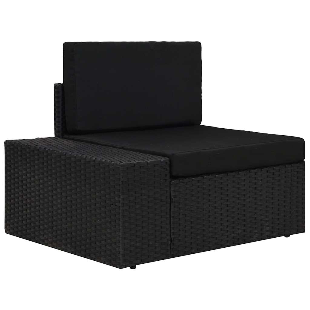 Set Divani da Giardino 6 pz in Polyrattan Nero